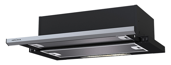 KRONA
Kamilla slim 600 black/inox (1 мотор) вытяжка кухонная