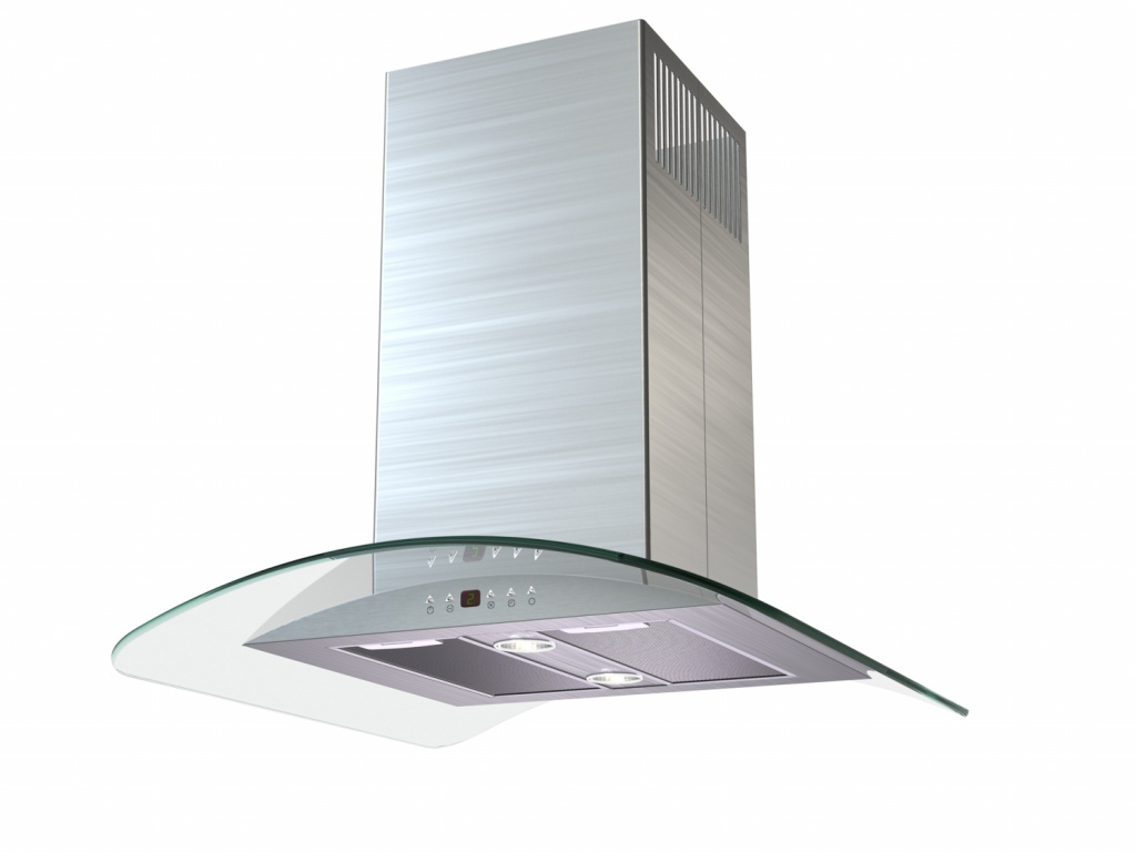 KRONA SHARLOTTA isola 600 inox/glass 5P вытяжка кухонная