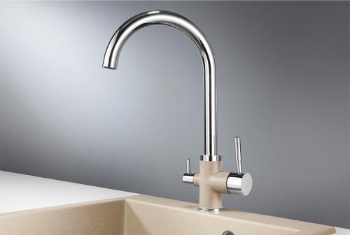 Кухонный смеситель GRANULA 3168, XРОМ/ПЕСОК