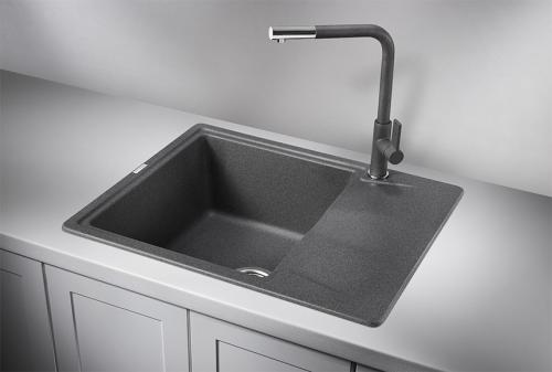 Кухонная мойка GRANULA 6201, ГРАФИТ (ЧЁРНО-СЕРЫЙ), кварц