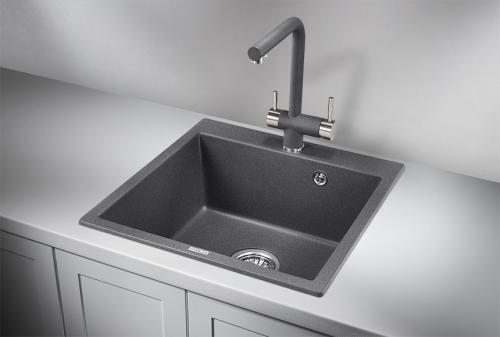 Кухонная мойка GRANULA 5102, ГРАФИТ (ЧЁРНО-СЕРЫЙ), кварц