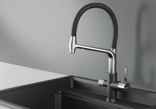 Кухонный смеситель GRANULA 0075, ЧЁРНЫЙ