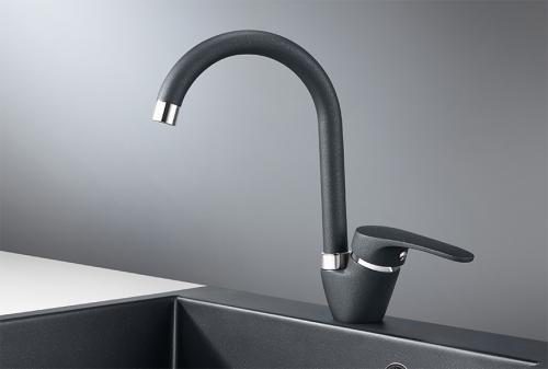 Кухонный смеситель GRANULA 1024, ШВАРЦ (чёрный металлик)