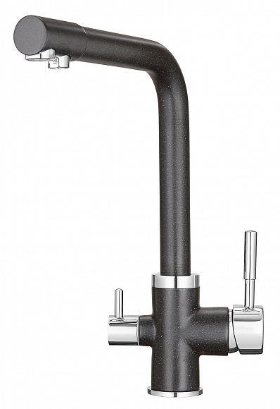 Кухонный смеситель GRANULA Комплект кухонный смеситель Granula 2015 Чёрный + Фильтр Granula
