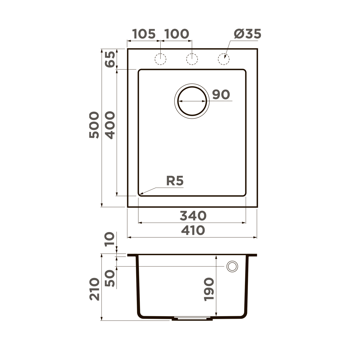 Omoikiri Bosen 41A-GB Artceramic/графит