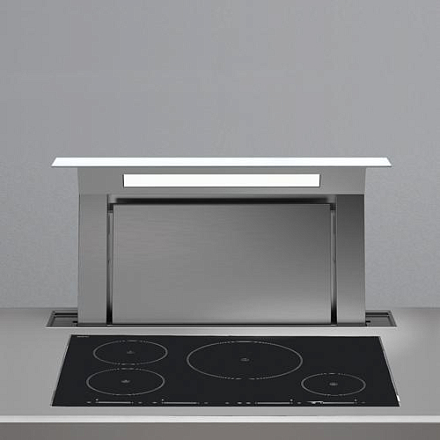 Falmec Design+ DOWN DRAFT tavolo 90 vetro bianco