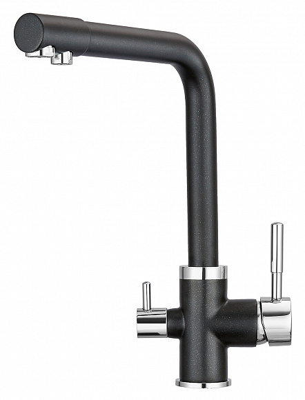 Кухонный смеситель GRANULA Комплект кухонный смеситель Granula 2015 Шварц + Фильтр Granula