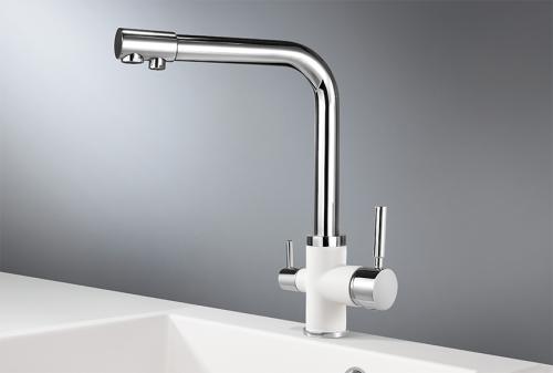 Кухонный смеситель GRANULA 3015, XРОМ/АРКТИК (БЕЛЫЙ)