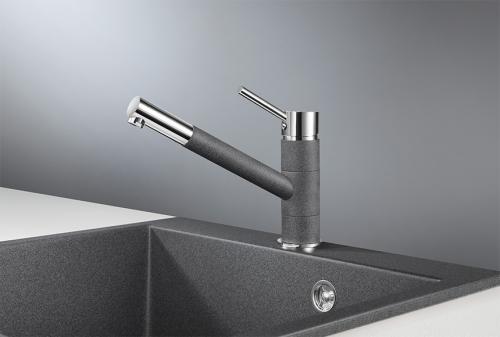 Кухонный смеситель GRANULA 0010, ГРАФИТ (ЧЁРНО-СЕРЫЙ)