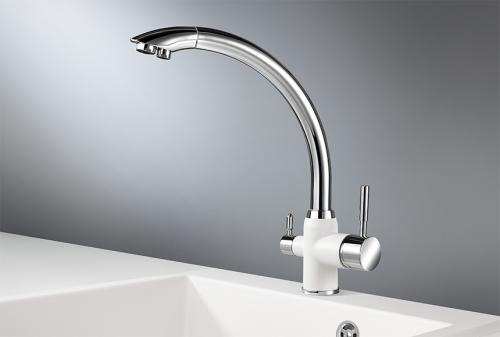 Кухонный смеситель GRANULA 3167, XРОМ/АРКТИК (БЕЛЫЙ)