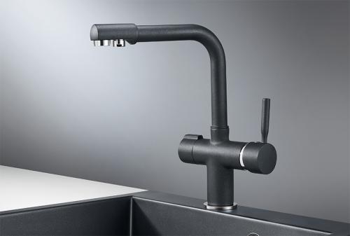 Кухонный смеситель GRANULA 2088, ШВАРЦ (чёрный металлик)