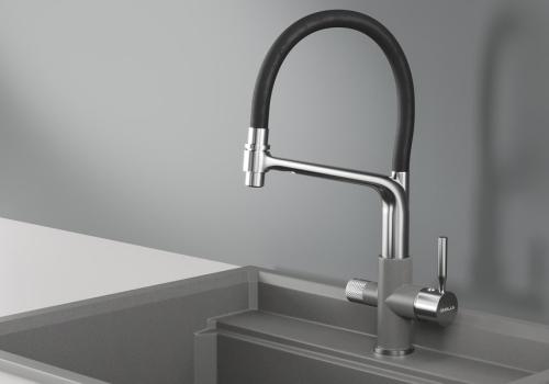 Кухонный смеситель GRANULA 0075, АЛЮМИНИУМ