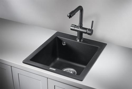Кухонная мойка GRANULA 4201, ЧЁРНЫЙ, кварц
