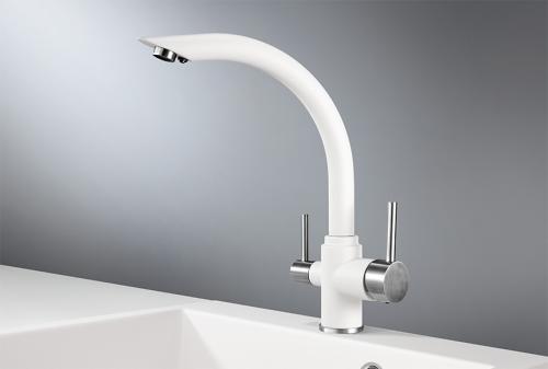 Кухонный смеситель GRANULA 2304, АРКТИК (БЕЛЫЙ)