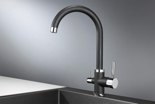 Кухонный смеситель GRANULA 2168, ЧЁРНЫЙ