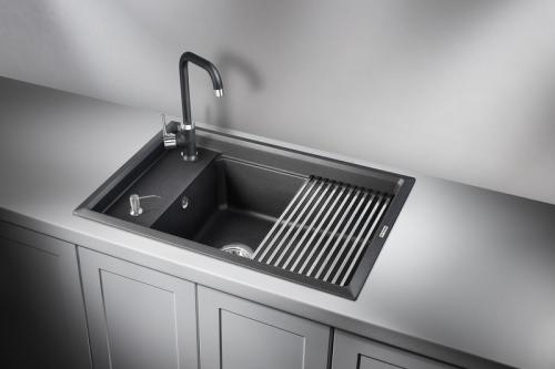 Кухонная мойка GRANULA KS-7305, ЧЁРНЫЙ, кварц