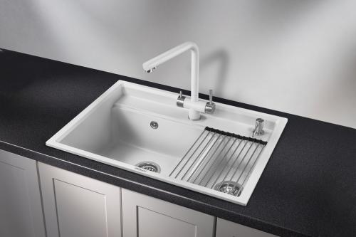 Кухонная мойка GRANULA KS-7302, АРКТИК (БЕЛЫЙ), кварц