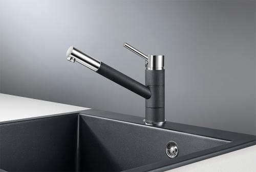 Кухонный смеситель GRANULA 0010, ШВАРЦ (чёрный металлик)