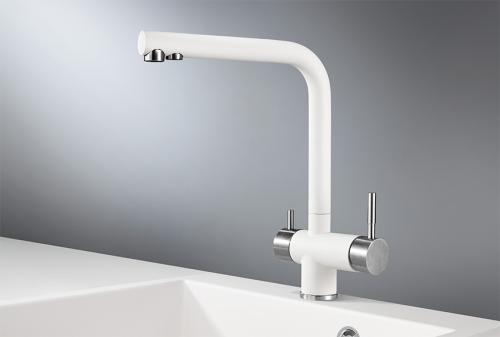 Кухонный смеситель GRANULA 2305, АРКТИК (БЕЛЫЙ)