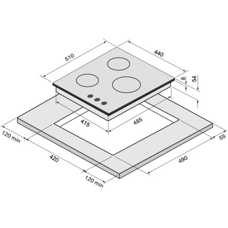 KRONA CORNIOLA 45 IX газовая варочная поверхность (независимая)