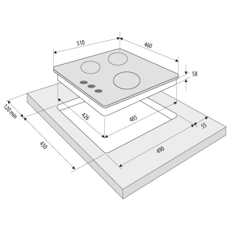 KRONA ANIMA 45 IV газовая варочная поверхность (независимая)