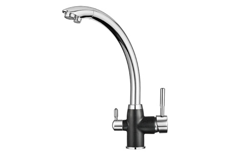 Кухонный смеситель GRANULA 3167, XРОМ/ЧЁРНЫЙ