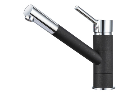 Кухонный смеситель GRANULA 0010, ШВАРЦ (чёрный металлик)