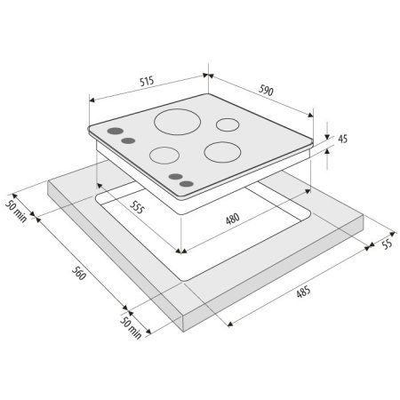 KRONA PARTITA 60 IV газовая варочная поверхность (независимая)