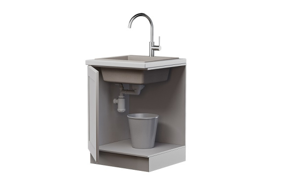 Сифон GRAND+ 3 1/2" телескопический трубный с поворотной чашей, круг переливом и отводом СН 351-11