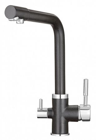 Кухонный смеситель GRANULA Комплект кухонный смеситель Granula 2015 Чёрный + Фильтр Granula