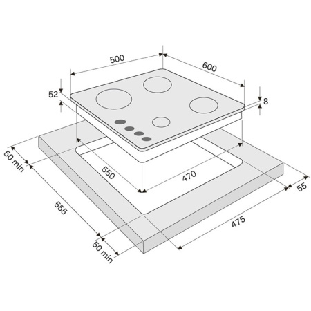KRONA CORTESIA 60 BL газовая варочная поверхность (независимая)