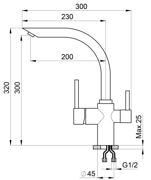Кухонный смеситель GRANULA 2304, ПИРИТ