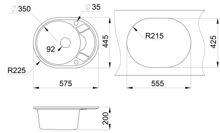 Кухонная мойка GRANULA 5802, ЭСПРЕССО  кварц