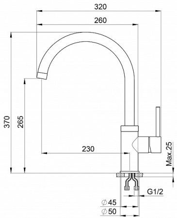 Кухонный смеситель GRANULA 2125, ТУРМАЛИН