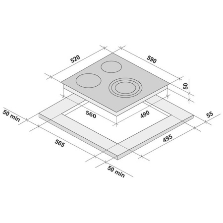 KRONA TERZO 60 BL электрическая варочная поверхность (независимая)