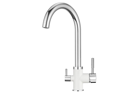 Кухонный смеситель GRANULA 3168, XРОМ/АРКТИК (БЕЛЫЙ)