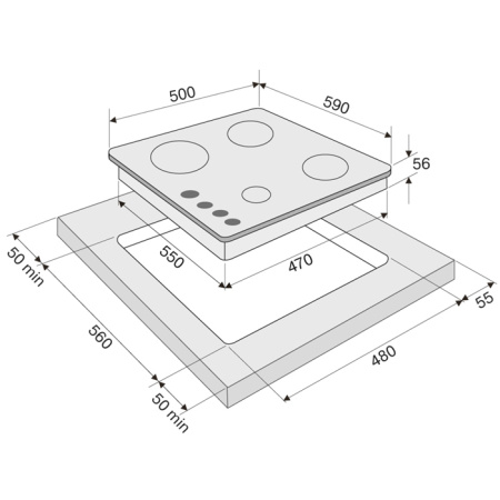 KRONA SALVATORE 60 IX газовая варочная поверхность (независимая)