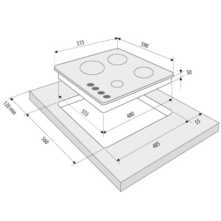KRONA CALORE 60 WH газовая варочная поверхность (независимая)
