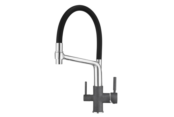 Кухонный смеситель GRANULA 0083, ГРАФИТ (ЧЁРНО-СЕРЫЙ)