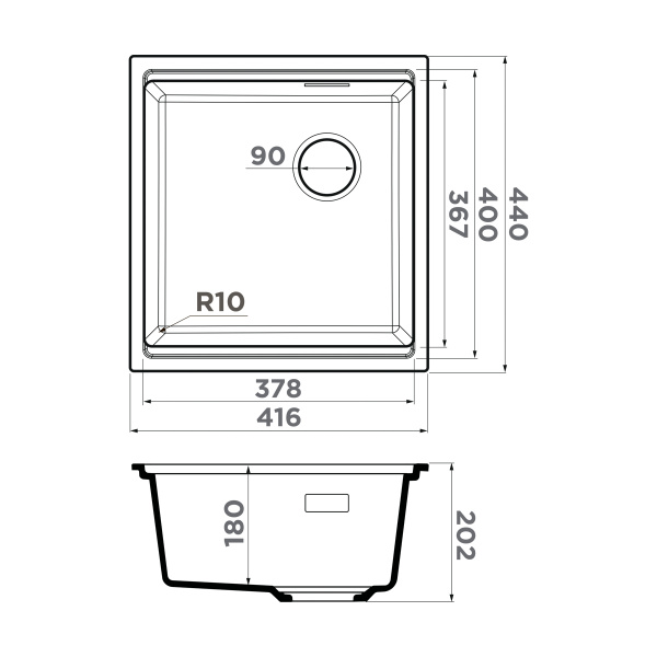 Omoikiri Yoru 42-U-WH Artgranit/белый