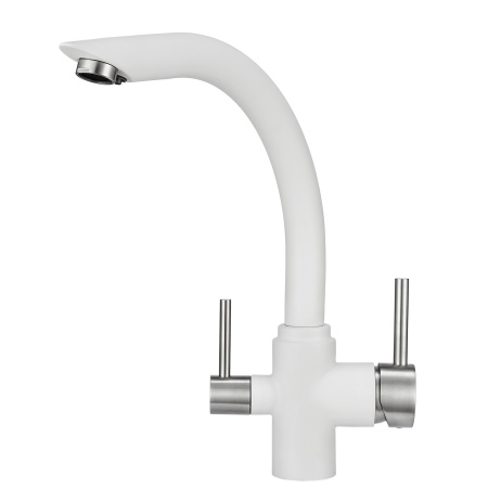 Кухонный смеситель GRANULA 2304, АРКТИК (БЕЛЫЙ)