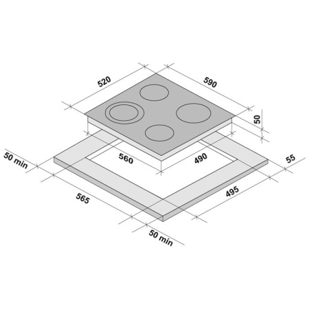 KRONA ORSA 60 BL/S электрическая варочная поверхность (независимая)