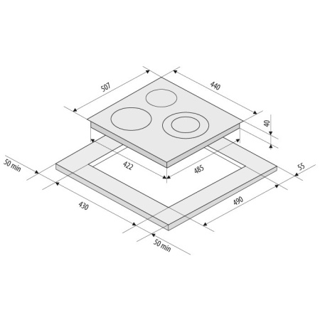 KRONA DELIZIA 45 WH электрическая варочная поверхность (независимая)