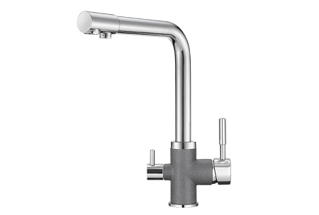 Кухонный смеситель GRANULA 3015, XРОМ/ГРАФИТ (ЧЁРНО-СЕРЫЙ)