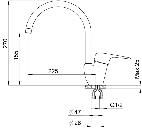 Кухонный смеситель GRANULA 1024, ЭСПРЕССО