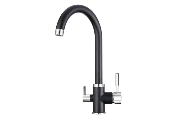 Кухонный смеситель GRANULA 2168, ЧЁРНЫЙ