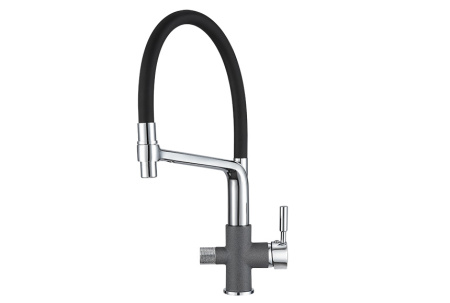 Кухонный смеситель GRANULA 0075, ГРАФИТ (ЧЁРНО-СЕРЫЙ)