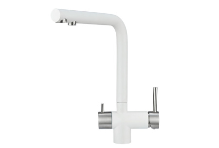 Кухонный смеситель GRANULA 2305, АРКТИК (БЕЛЫЙ)