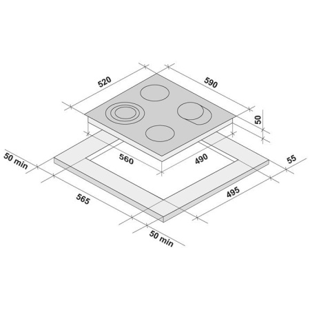 KRONA BRILLARE 60 BL электрическая варочная поверхность (независимая)