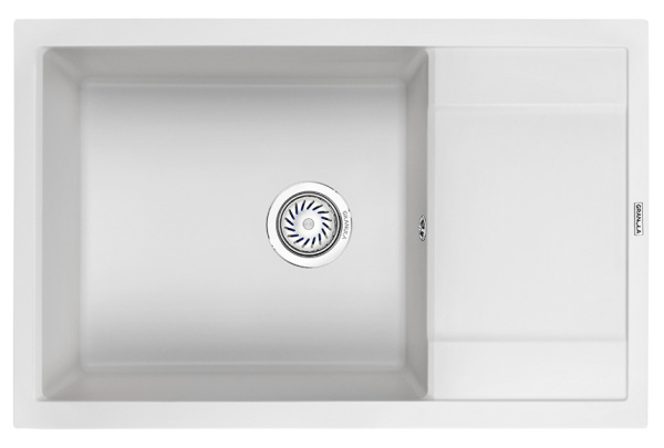 Кухонная мойка GRANULA 7805, АРКТИК (БЕЛЫЙ), кварц